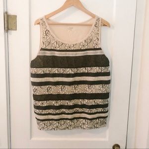 LOFT Sleeveless Shirt with Lace Detail